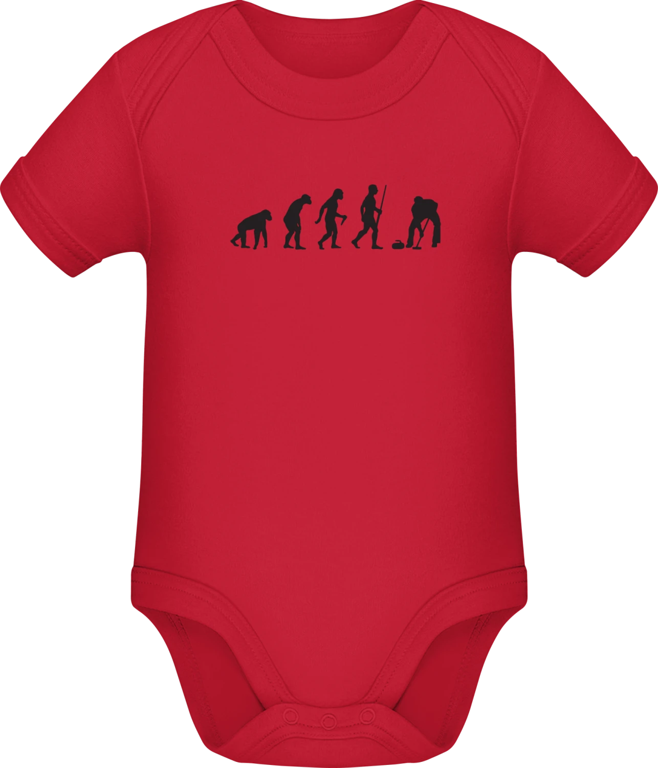 Curling Evolution - Red Sonar SSL organic babybodsuit - Front