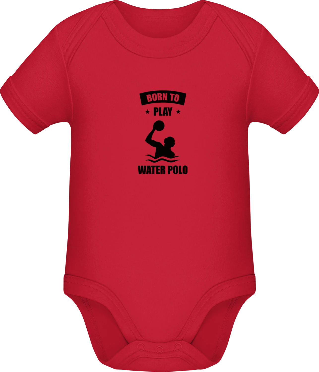 Born To Play Water Polo - Red Sonar SSL organic babybodsuit - Front