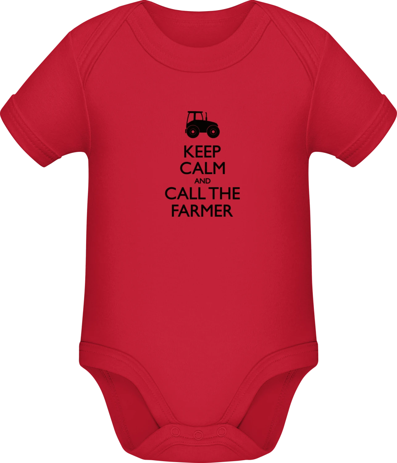 Keep Calm And Call The Farmer - Red Sonar SSL organic babybodsuit - Front