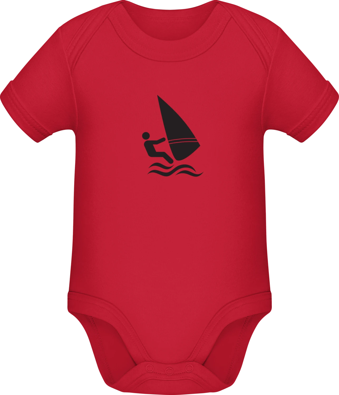 Windsurfer Icon - Red Sonar SSL organic babybodsuit - Front