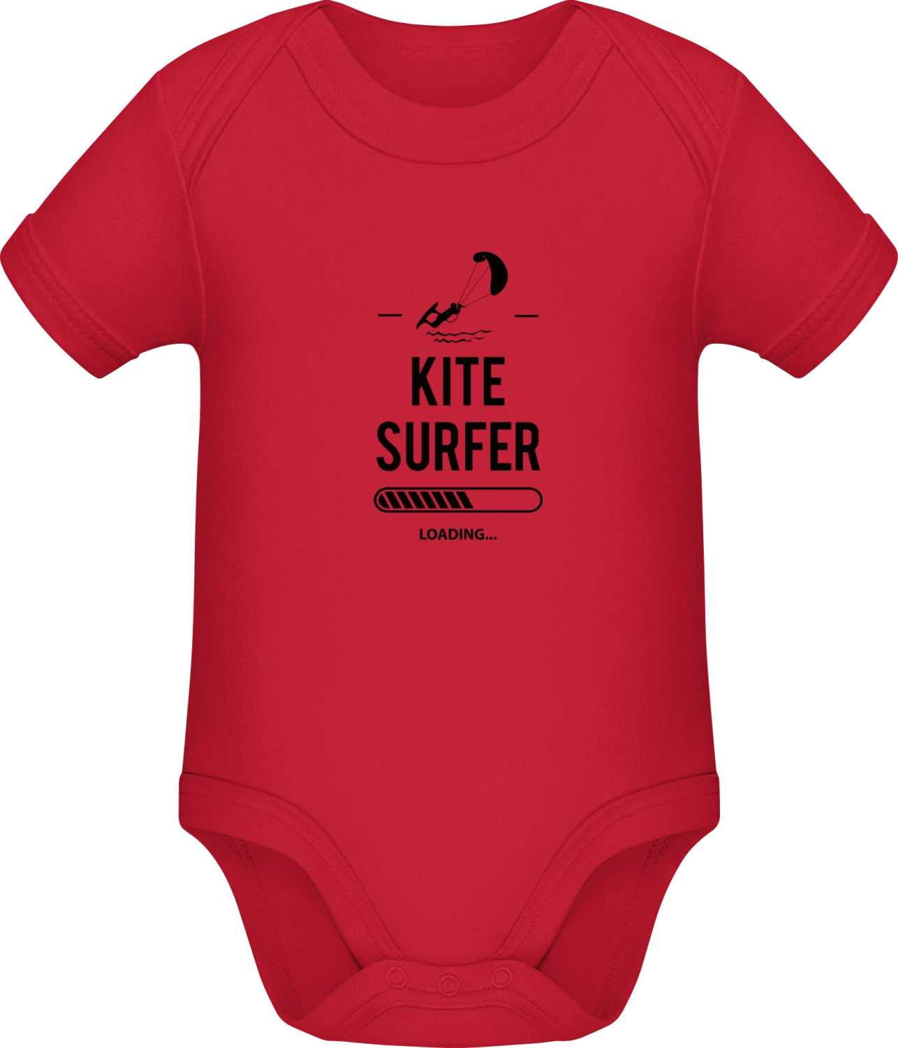 Kitesurfer Loading - Red Sonar SSL organic babybodsuit - Front