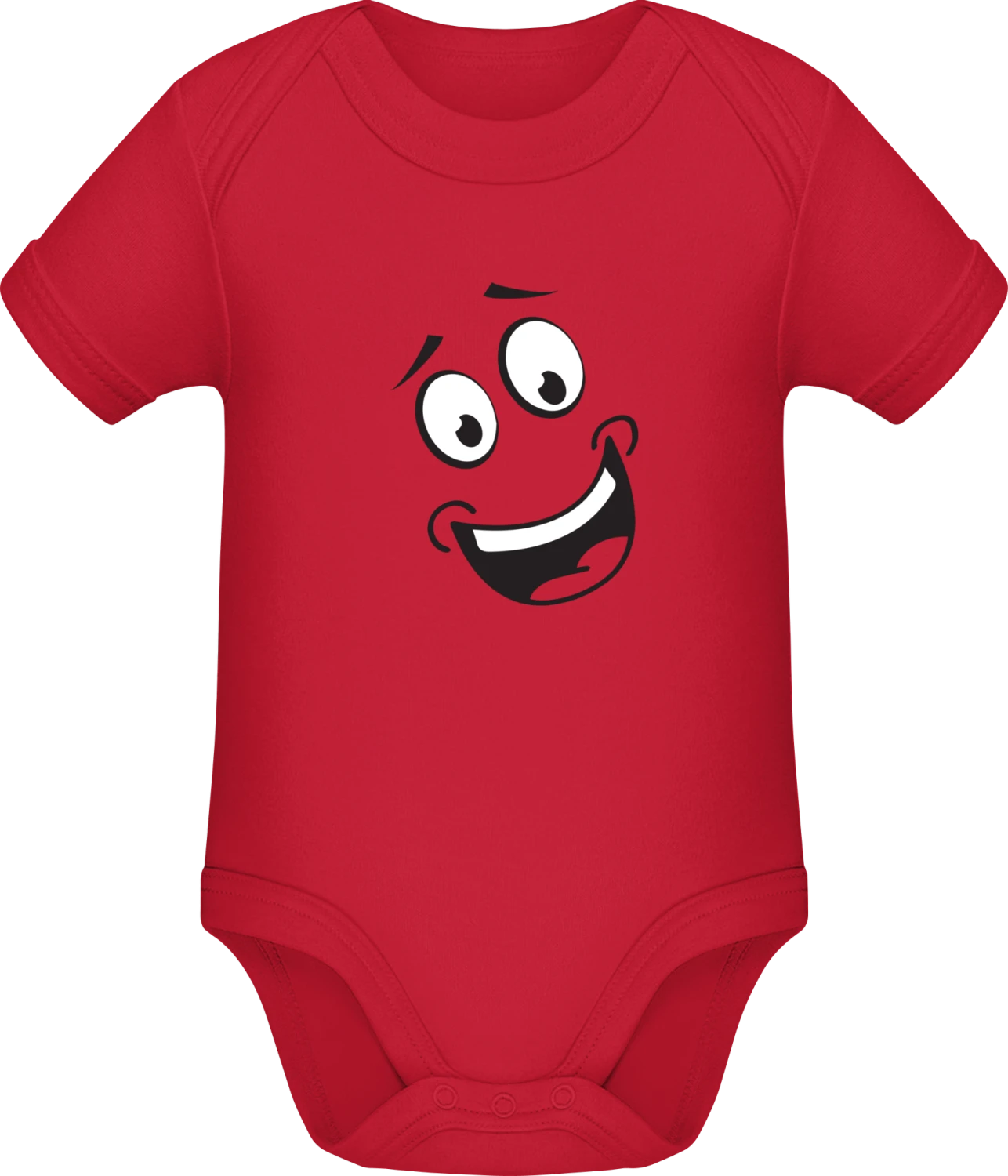 Happy Face Comic - Red Sonar SSL organic babybodsuit - Front