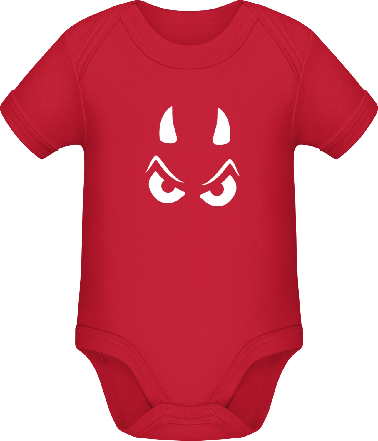 Little Devil Face - Red Sonar SSL organic babybodsuit - Front