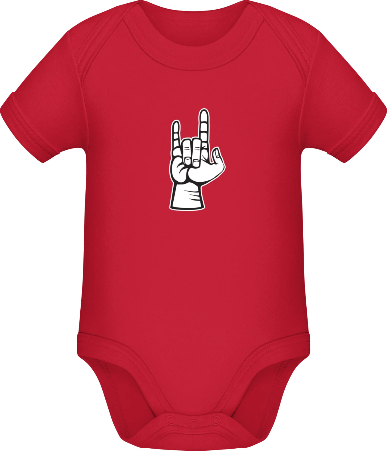 Rock And Roll Hand - Red Sonar SSL organic babybodsuit - Front