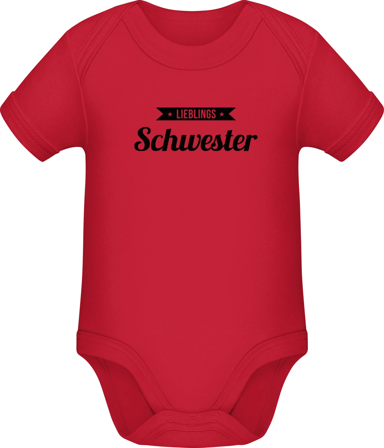 Meine Lieblingsschwester - Red Sonar SSL organic babybodsuit - Front