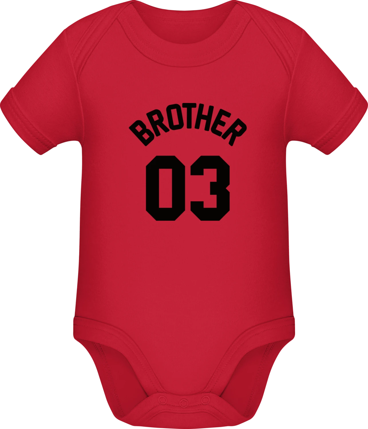 Brother 03 - Red Sonar SSL organic babybodsuit - Front