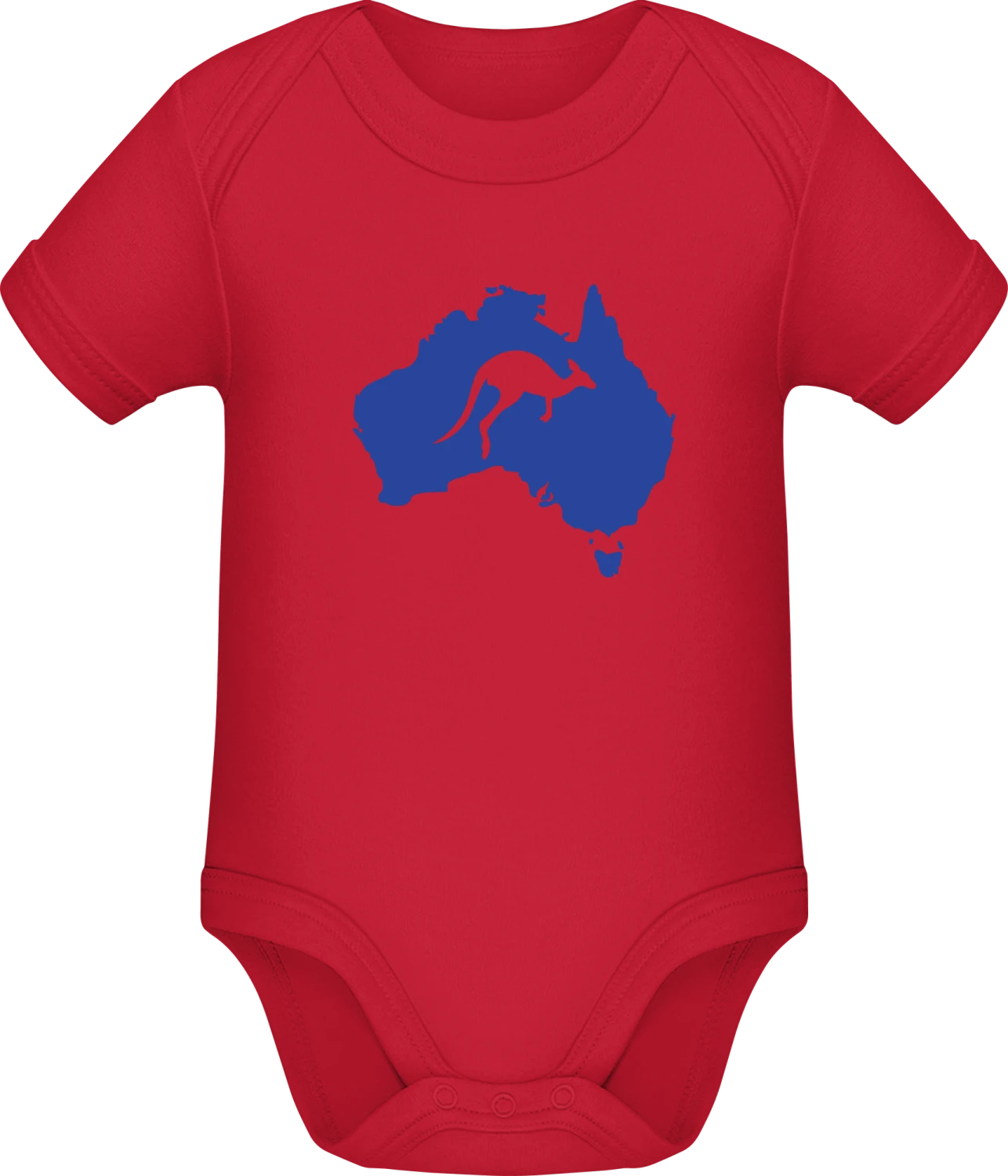 Kangaroo On Australia Map - Red Sonar SSL organic babybodsuit - Front