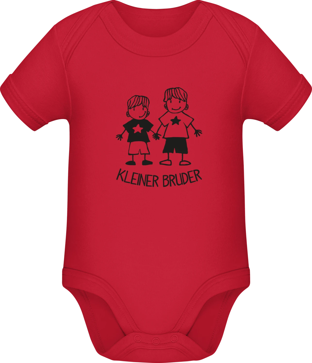 Kleiner Bruder Illustration - Red Sonar SSL organic babybodsuit - Front