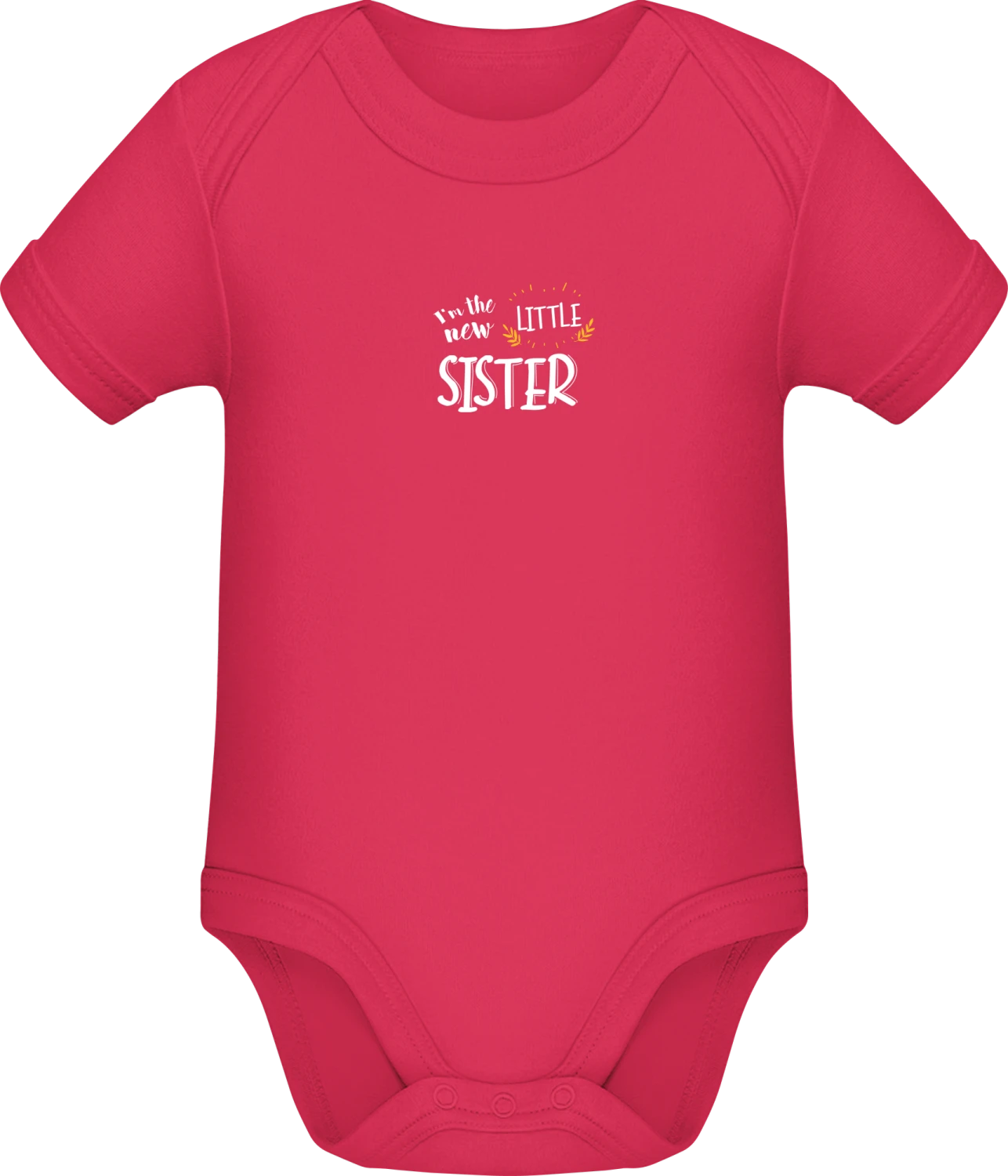 I'm The New Little Sister - Sorbet Sonar SSL organic babybodsuit - Front