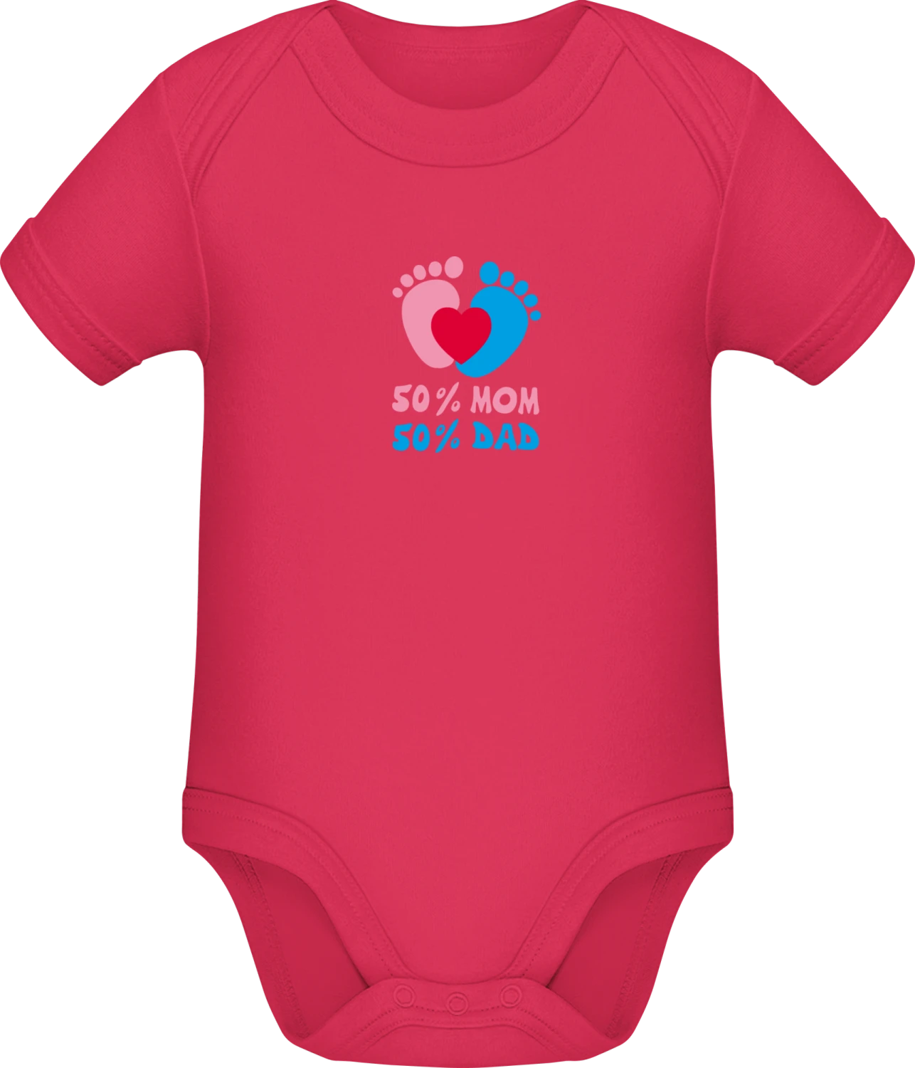 50 Percent Mom 50 Percent Dad - Sorbet Sonar SSL organic babybodsuit - Front