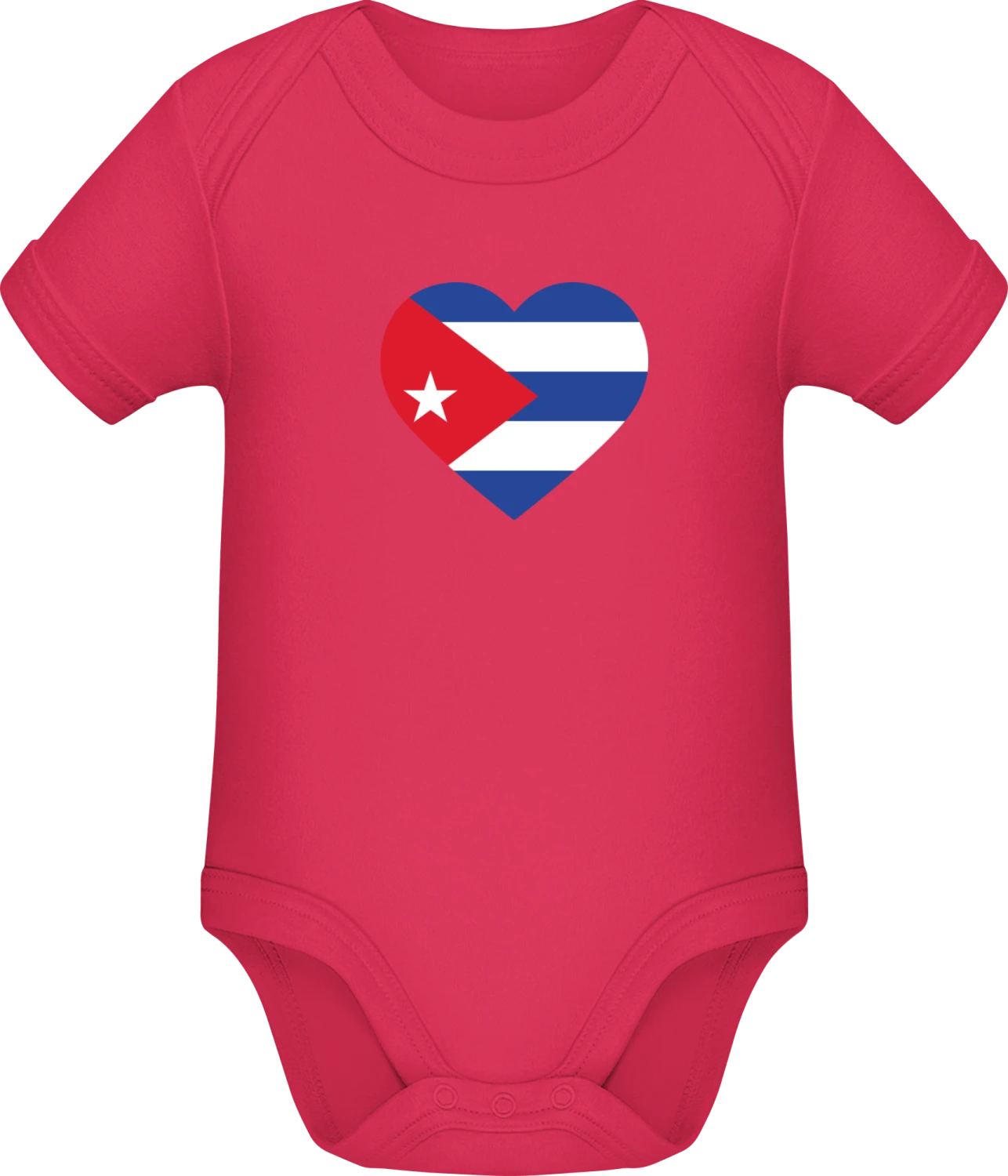 Cuba Heart Flag - Sorbet Sonar SSL organic babybodsuit - Front