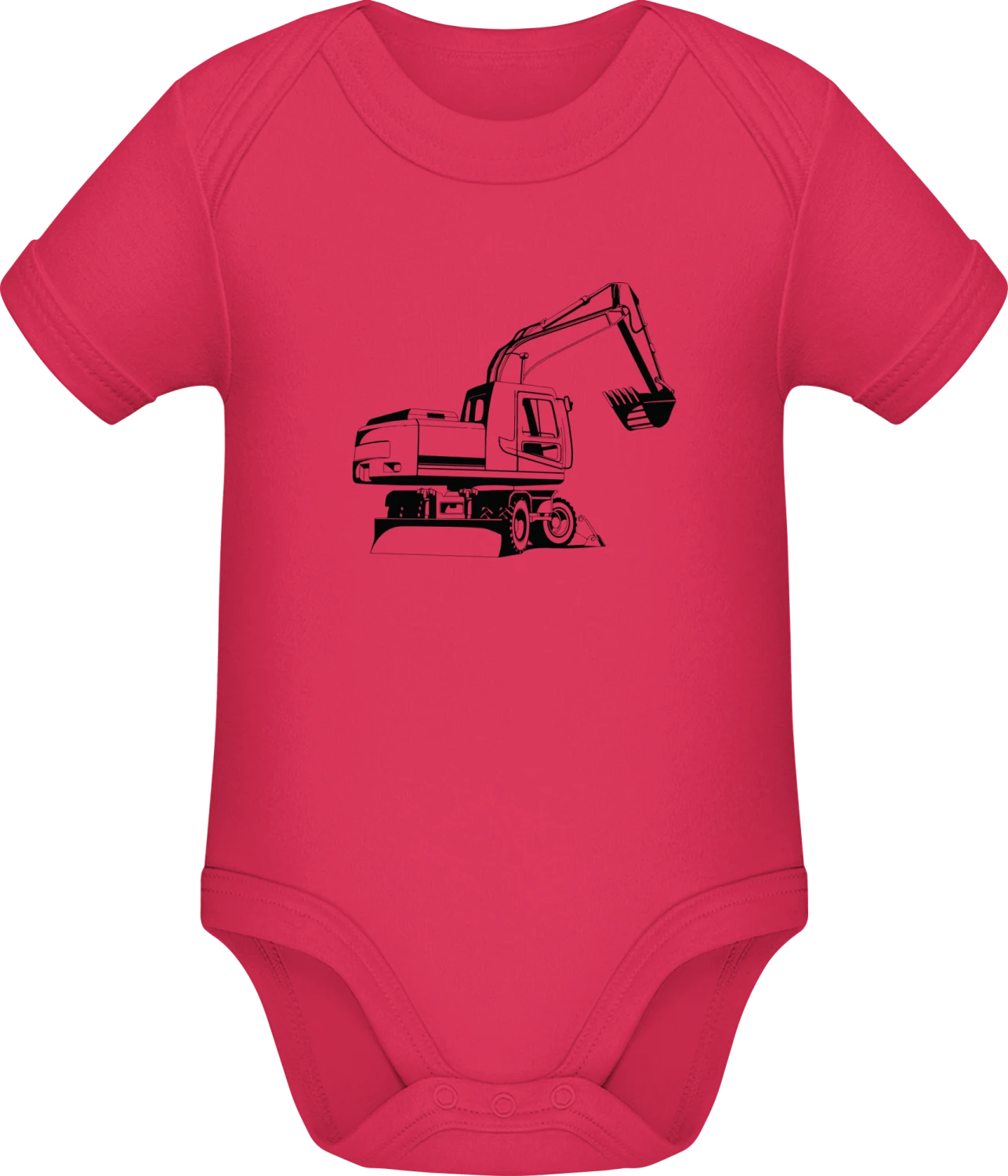 Excavator Detailed - Sorbet Sonar SSL organic babybodsuit - Front