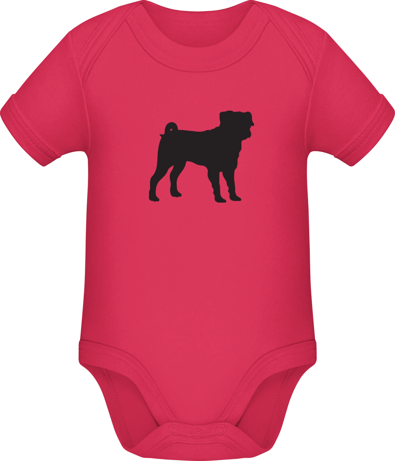 Pug Dog - Sorbet Sonar SSL organic babybodsuit - Front