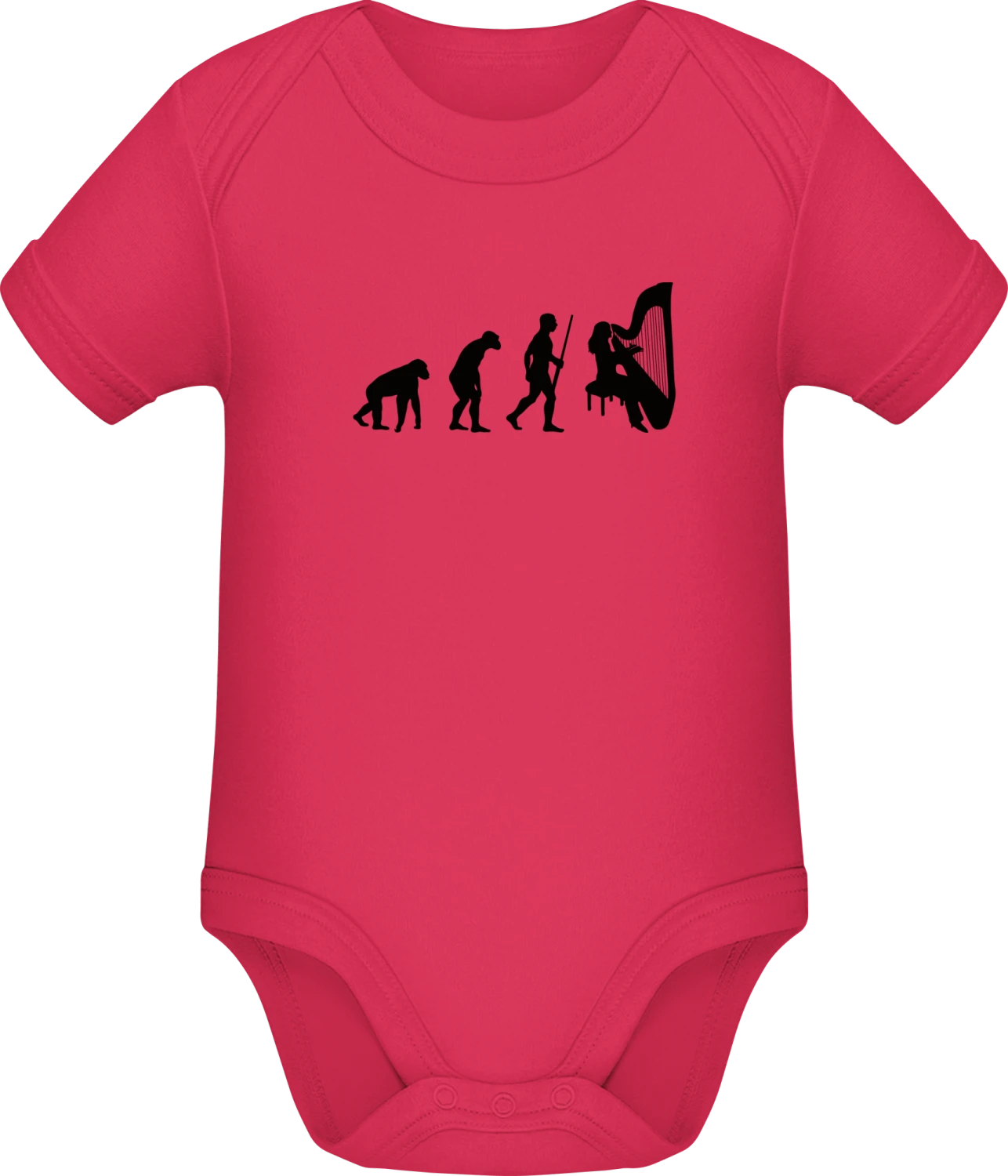 Harpist Woman Evolution - Sorbet Sonar SSL organic babybodsuit - Front