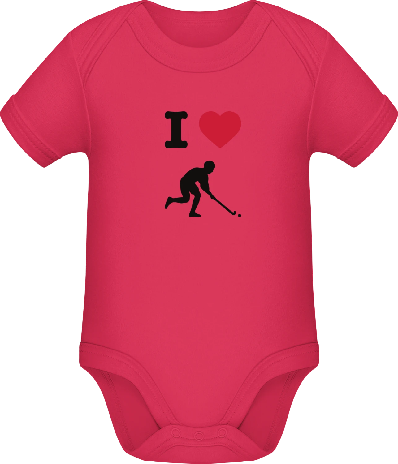 I Heart Field Hockey Logo - Sorbet Sonar SSL organic babybodsuit - Front