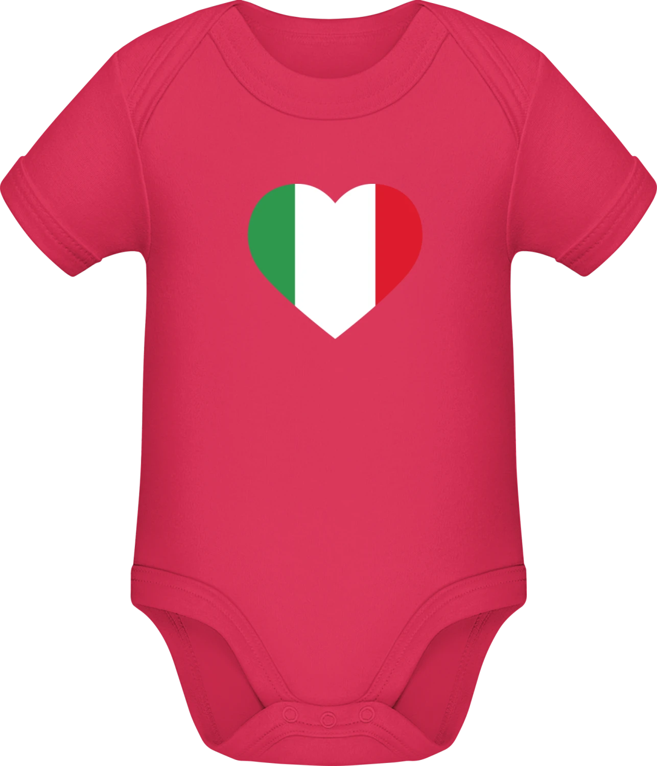 Italy Heart Flag - Sorbet Sonar SSL organic babybodsuit - Front