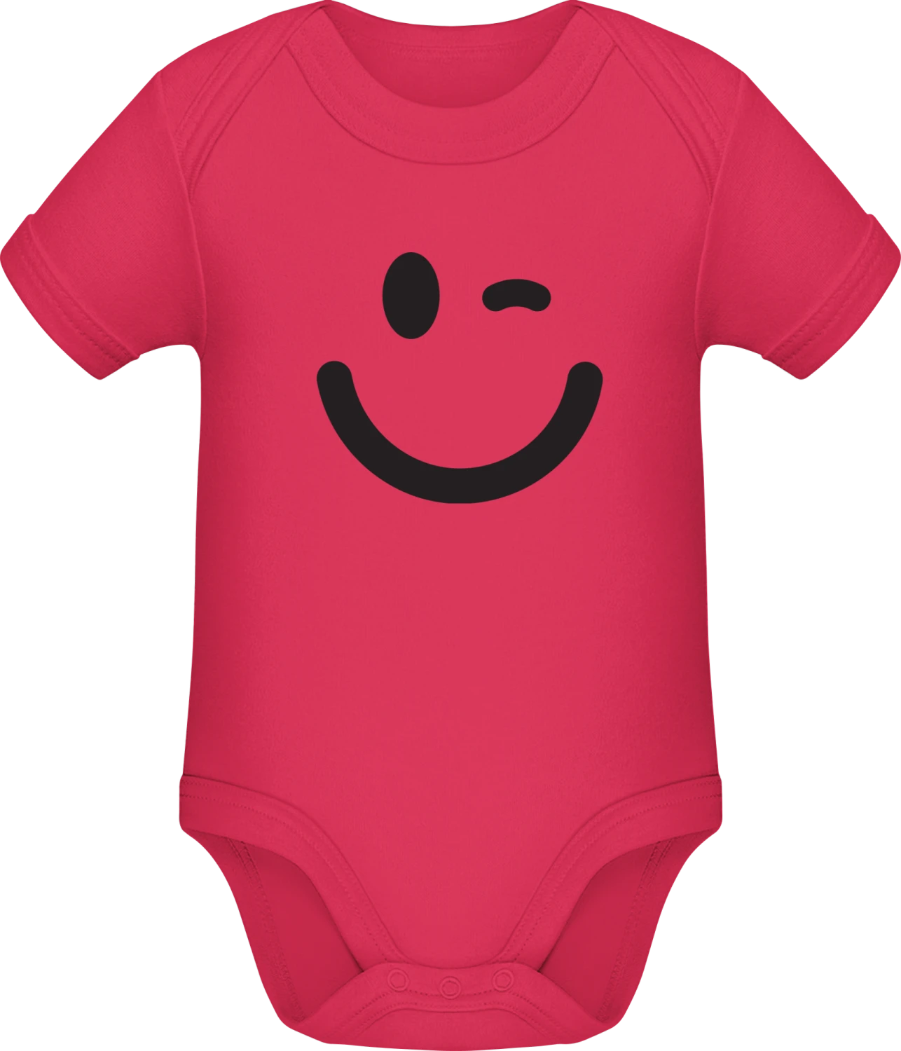 Winking Emoticon - Sorbet Sonar SSL organic babybodsuit - Front