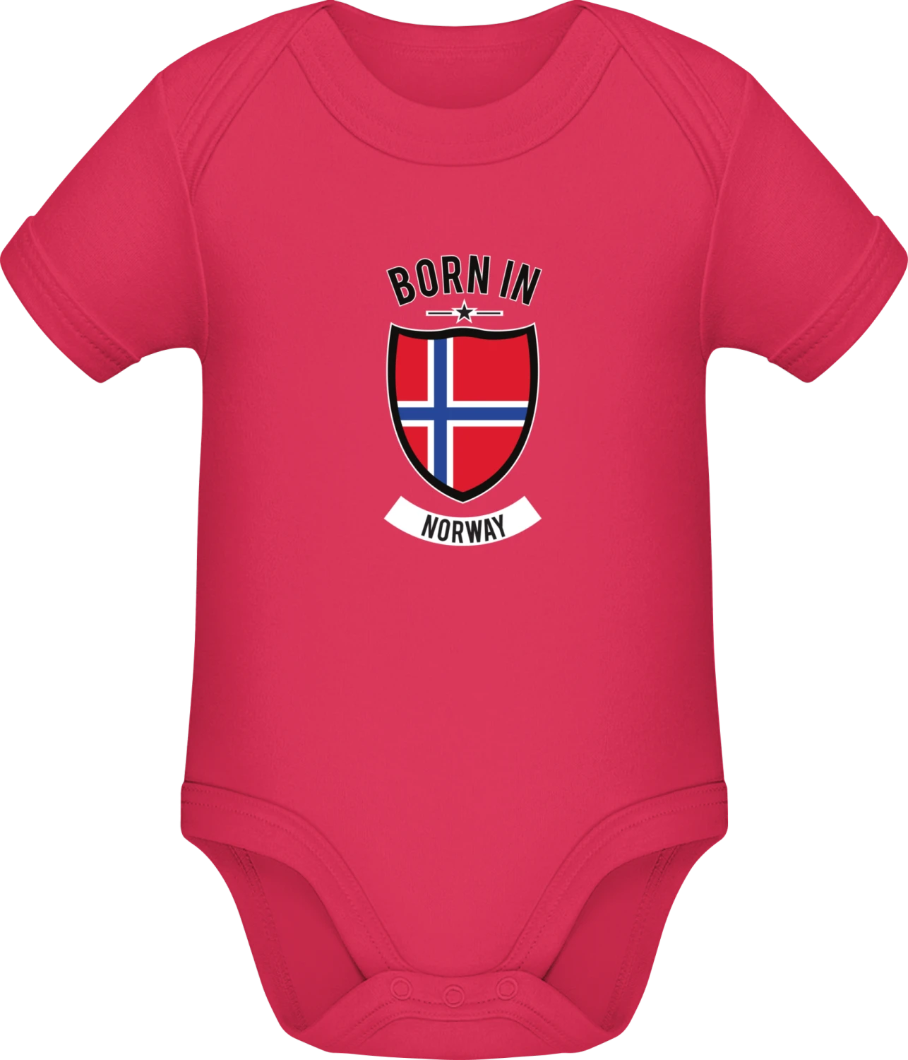 Born in Norway - Sorbet Sonar SSL organic babybodsuit - Front