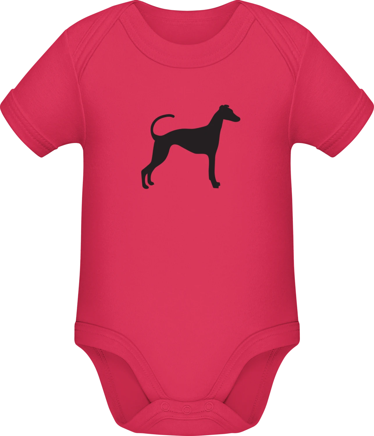 Greyhound Silhouette - Sorbet Sonar SSL organic babybodsuit - Front