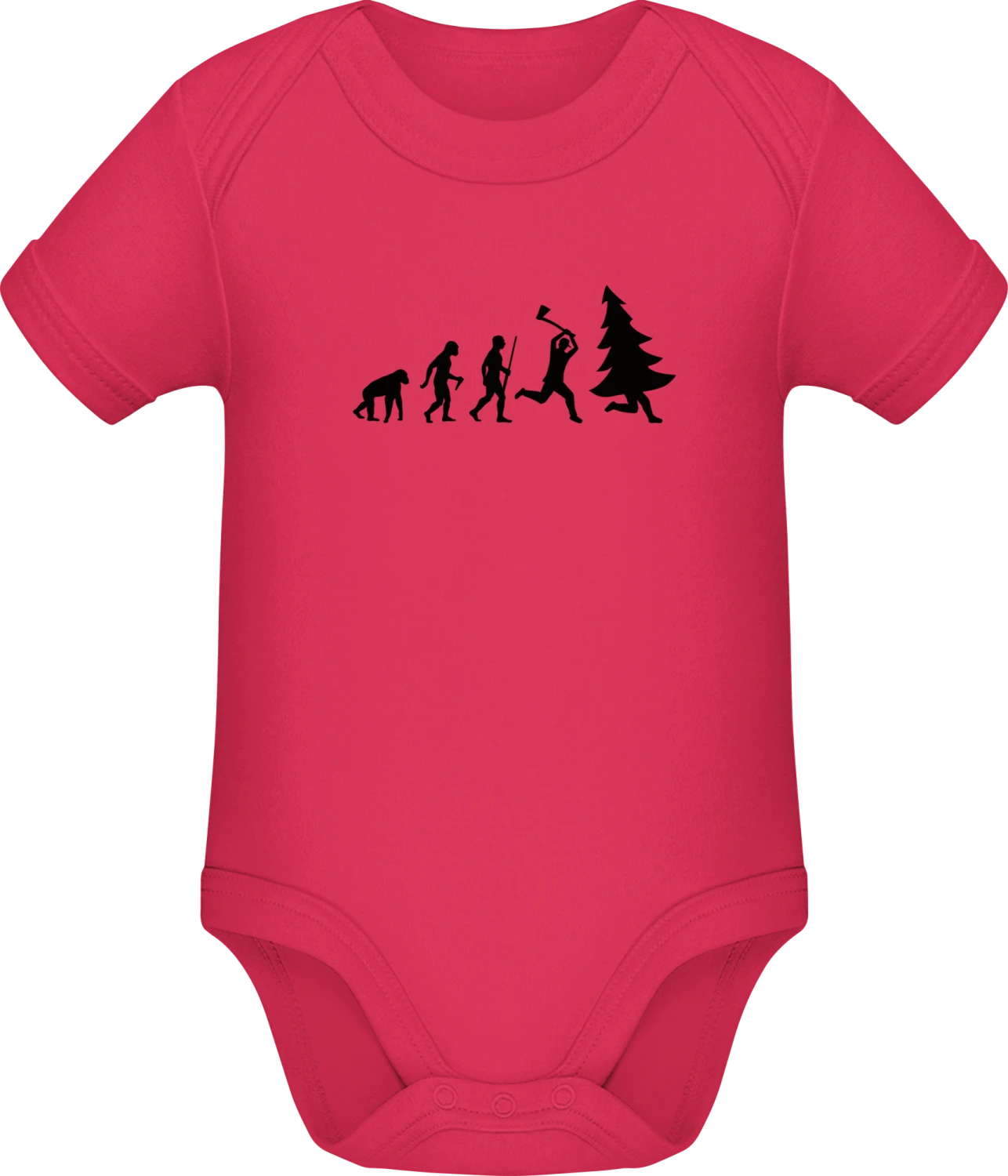 Christmas Tree Hunter Evolution - Sorbet Sonar SSL organic babybodsuit - Front