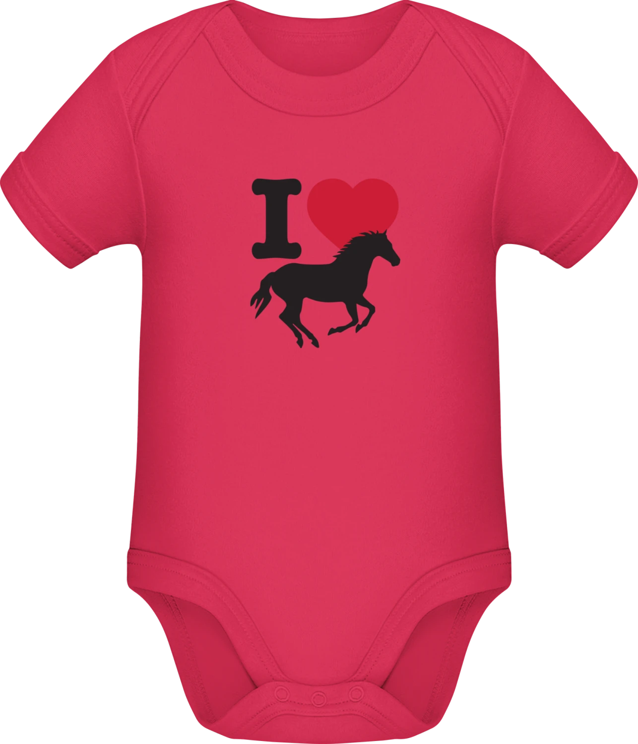 I Love Horses - Sorbet Sonar SSL organic babybodsuit - Front