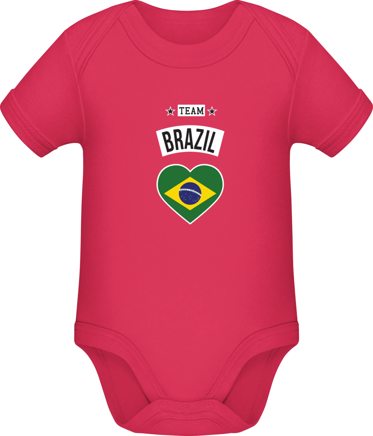 Team Brazil Heart - Sorbet Sonar SSL organic babybodsuit - Front