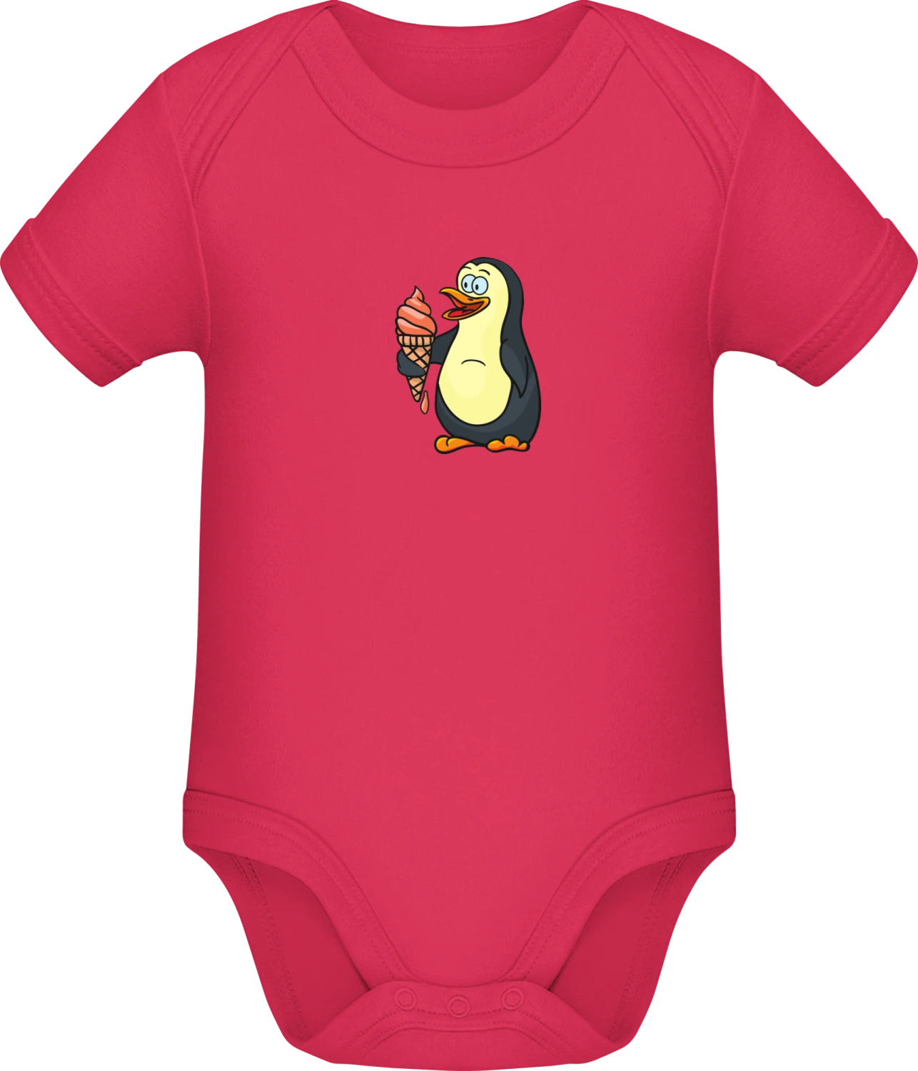 Penguin With Icecream - Sorbet Sonar SSL organic babybodsuit - Front