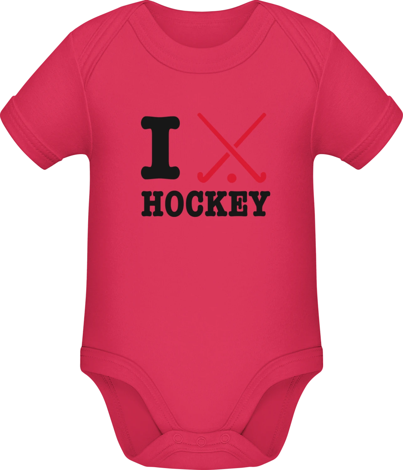 I Heart Field Hockey - Sorbet Sonar SSL organic babybodsuit - Front