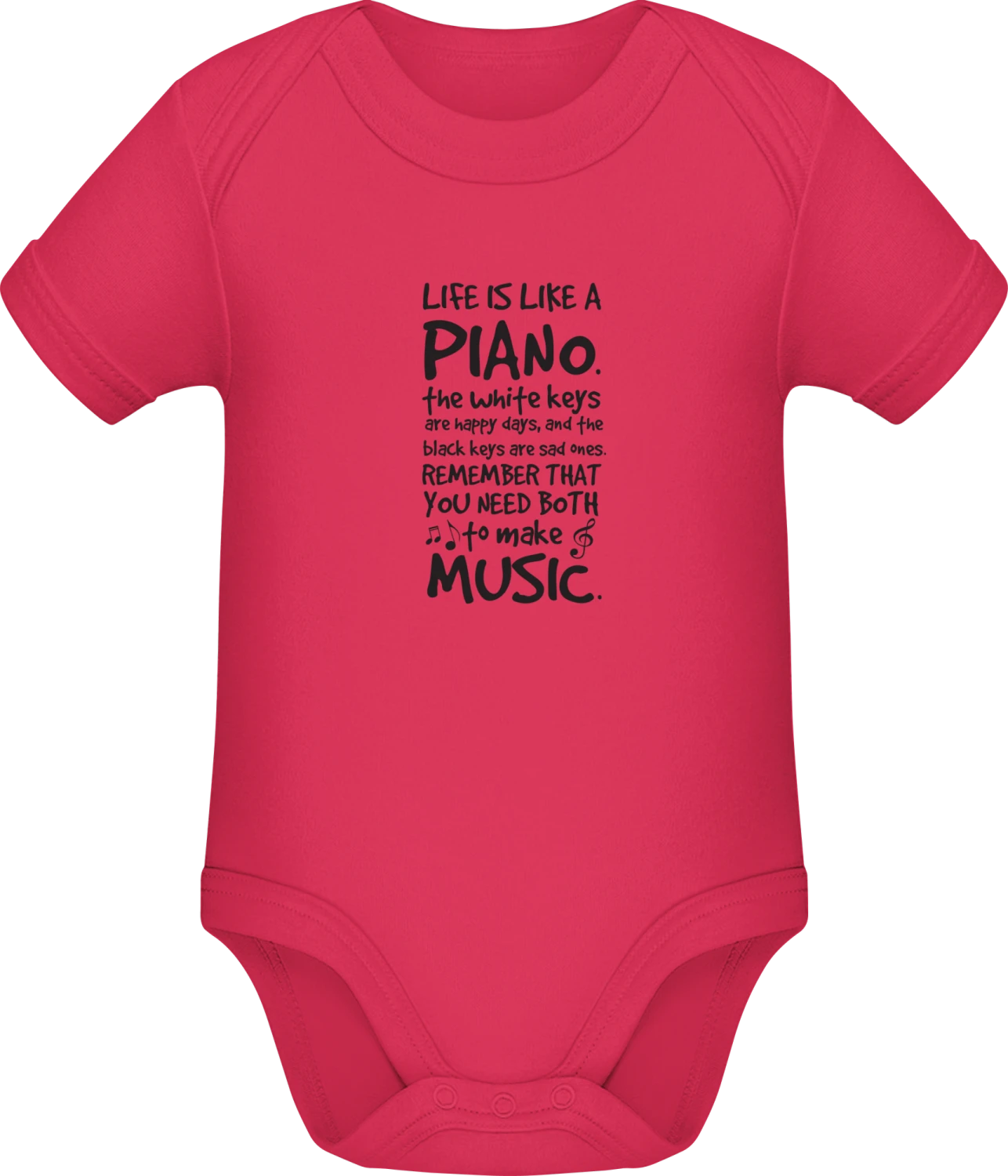 Life Is Like A Piano - Sorbet Sonar SSL organic babybodsuit - Front