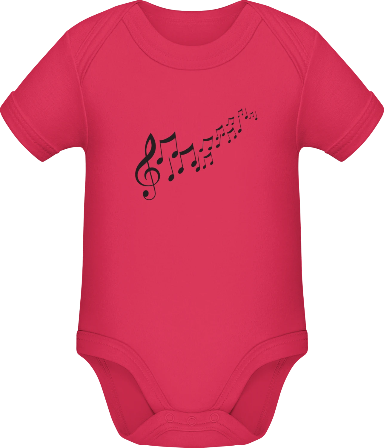 Dancing Music Notes - Sorbet Sonar SSL organic babybodsuit - Front