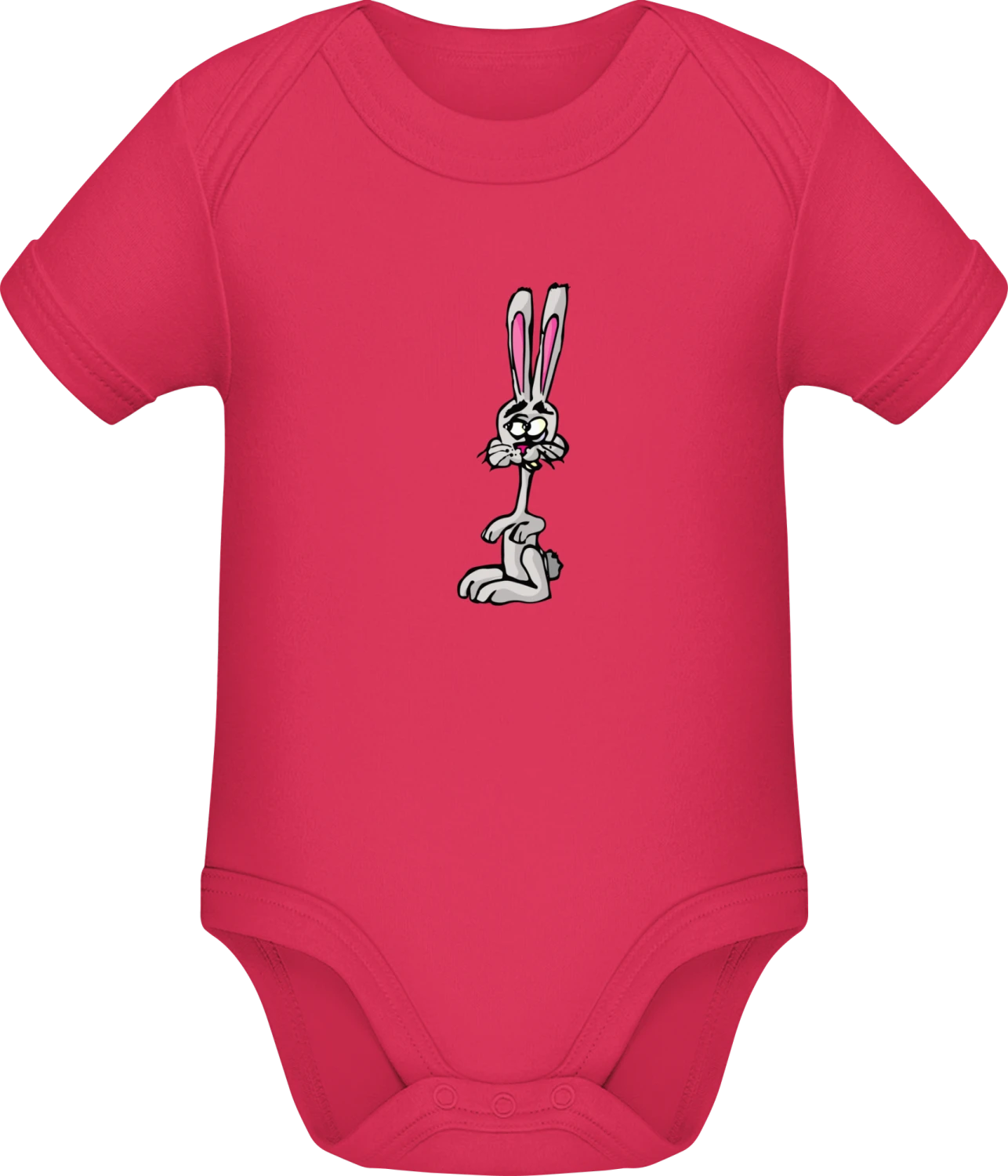 Grey Bunny Illustration - Sorbet Sonar SSL organic babybodsuit - Front