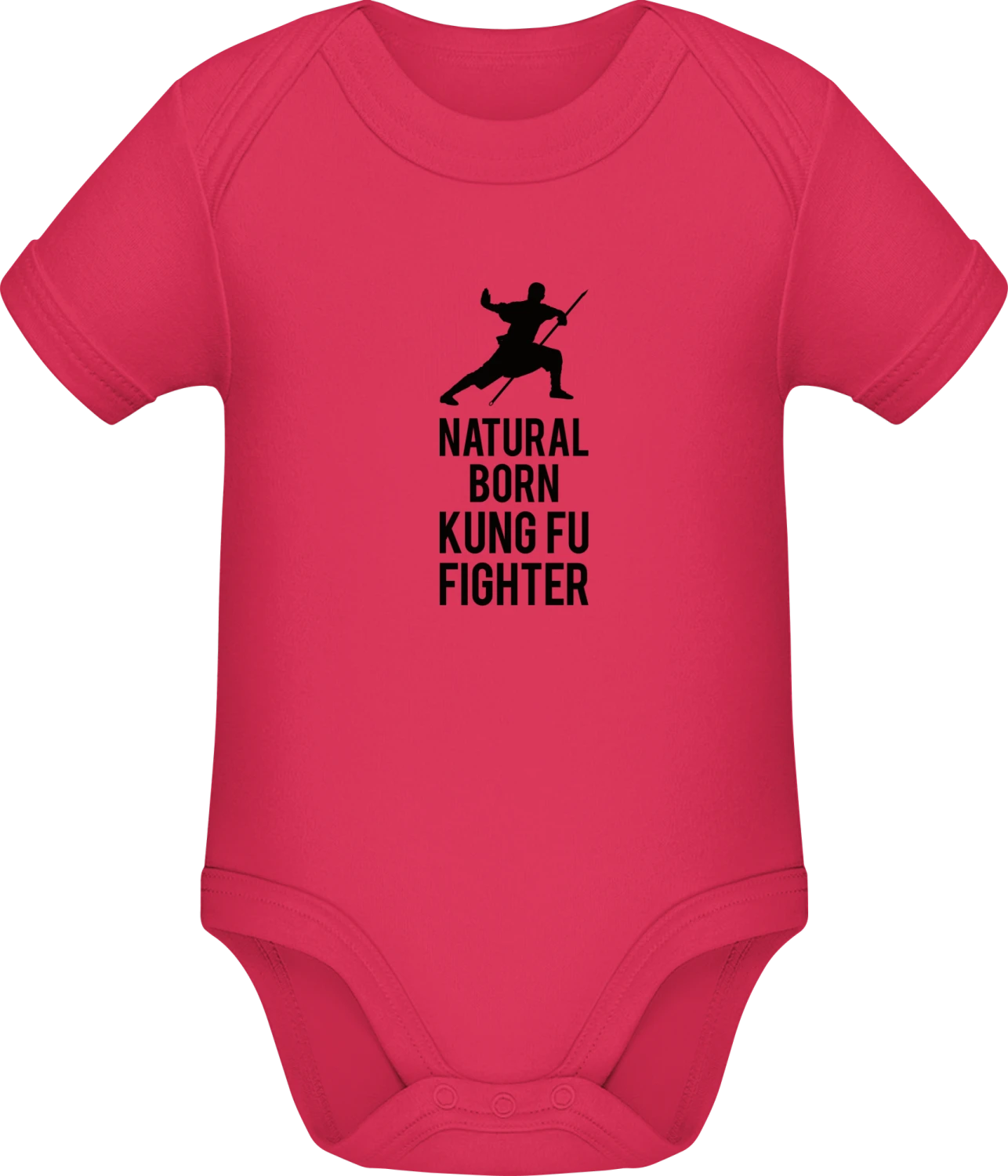 Natural Born Kung Fu Fighter - Sorbet Sonar SSL organic babybodsuit - Front