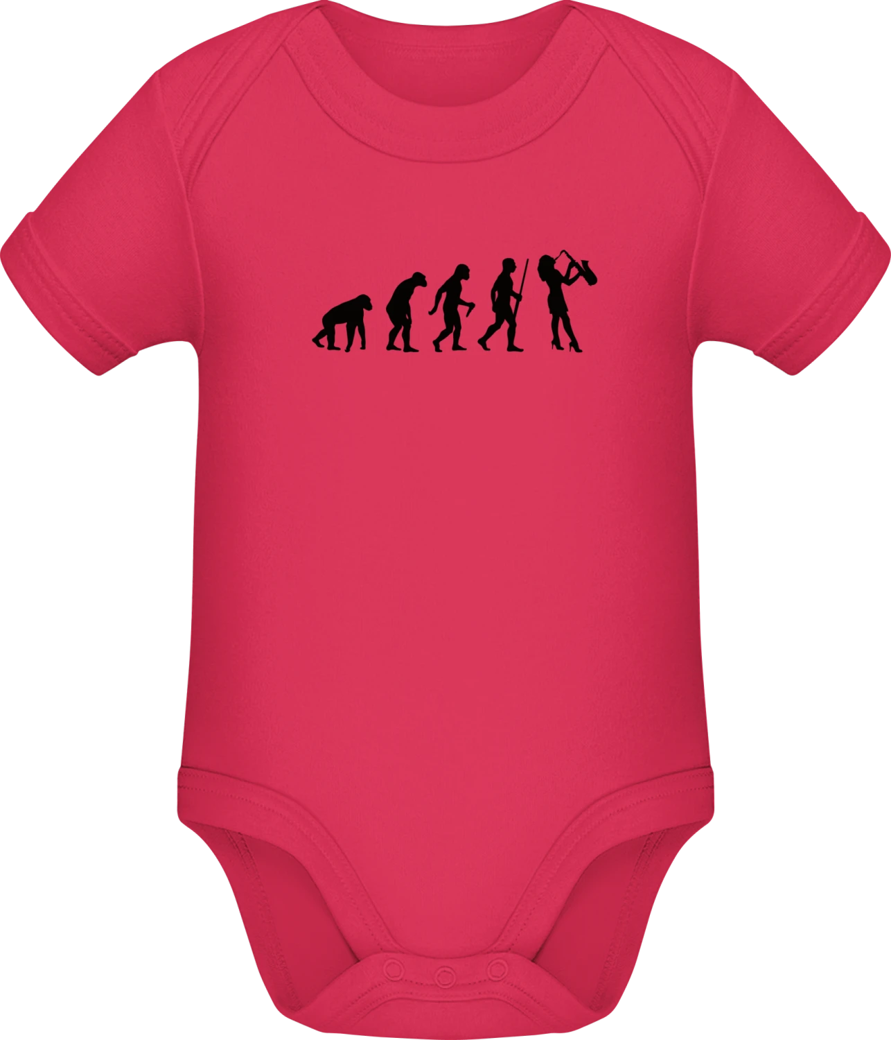 Female Saxophon Player Evolution - Sorbet Sonar SSL organic babybodsuit - Front