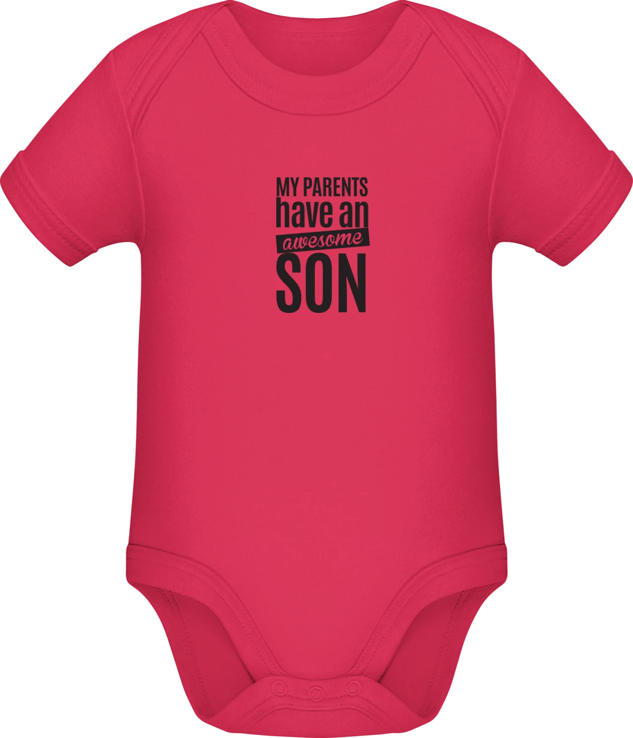 My Parents Have An Awesome Son - Sorbet Sonar SSL organic babybodsuit - Front