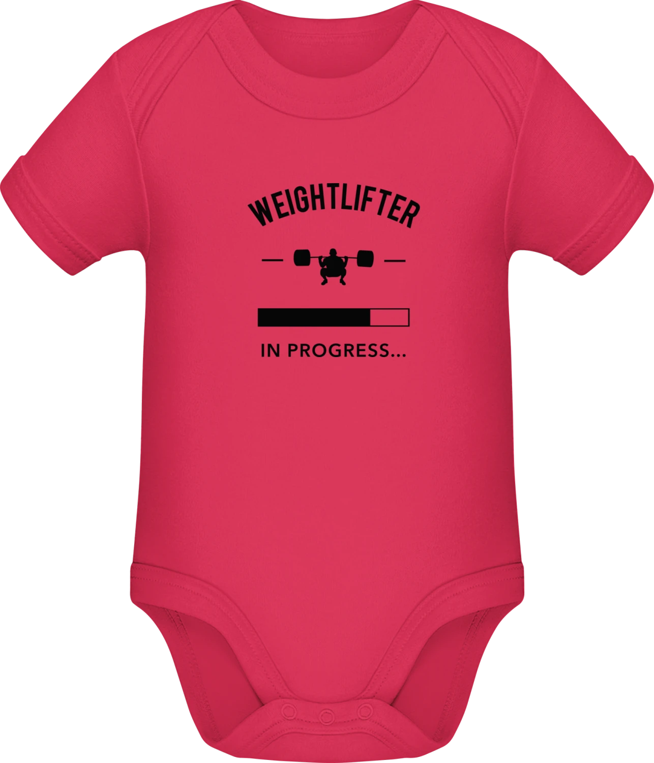 Weightlifter in Progress - Sorbet Sonar SSL organic babybodsuit - Front