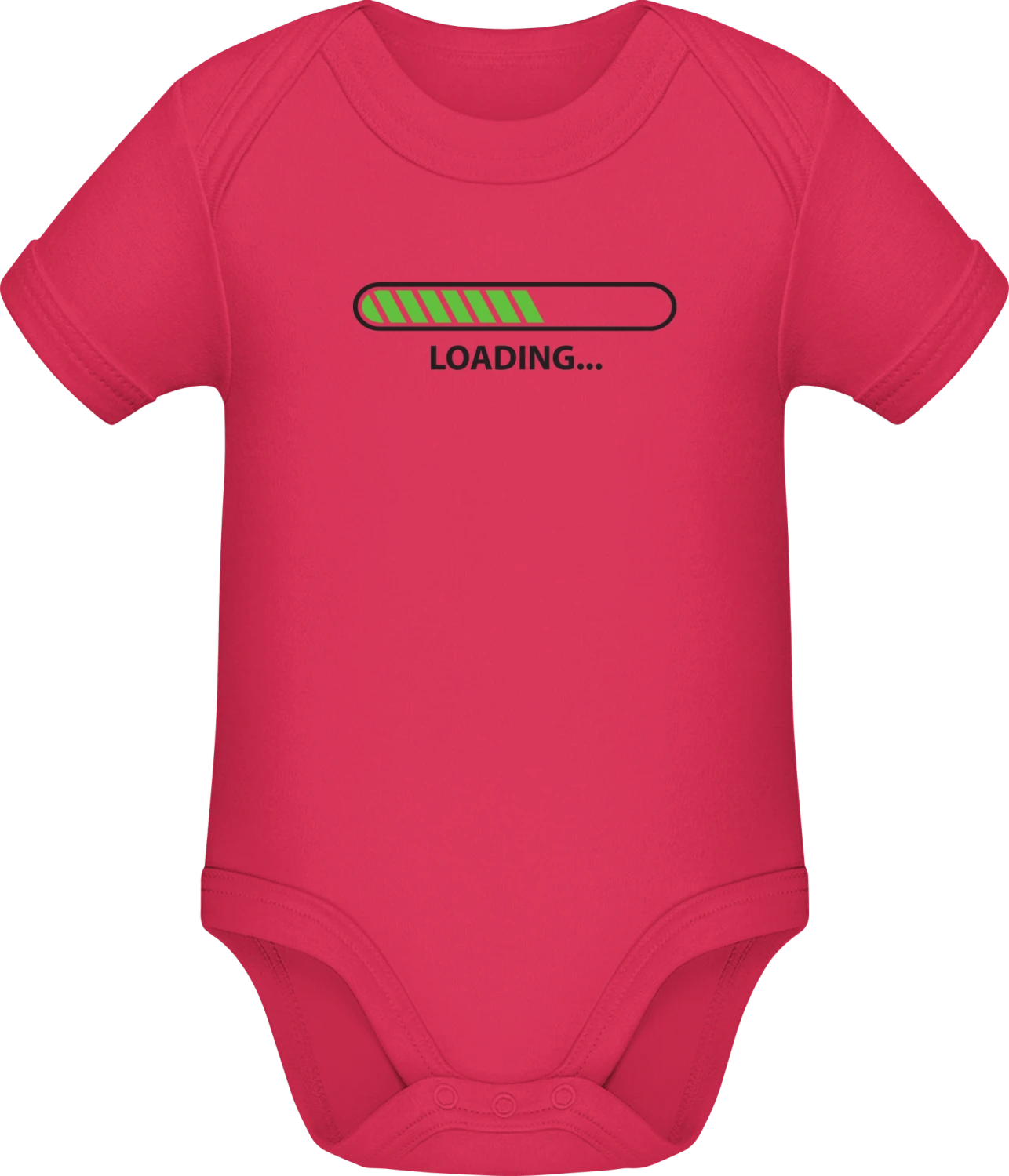 Loading Progress + DEIN TEXT - Sorbet Sonar SSL organic babybodsuit - Front