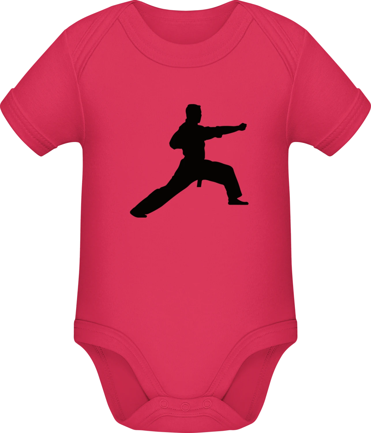 Kung Fu Fighter Silhouette - Sorbet Sonar SSL organic babybodsuit - Front