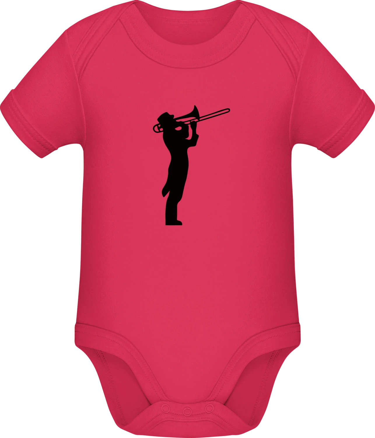 Trombone Player Silhouette - Sorbet Sonar SSL organic babybodsuit - Front