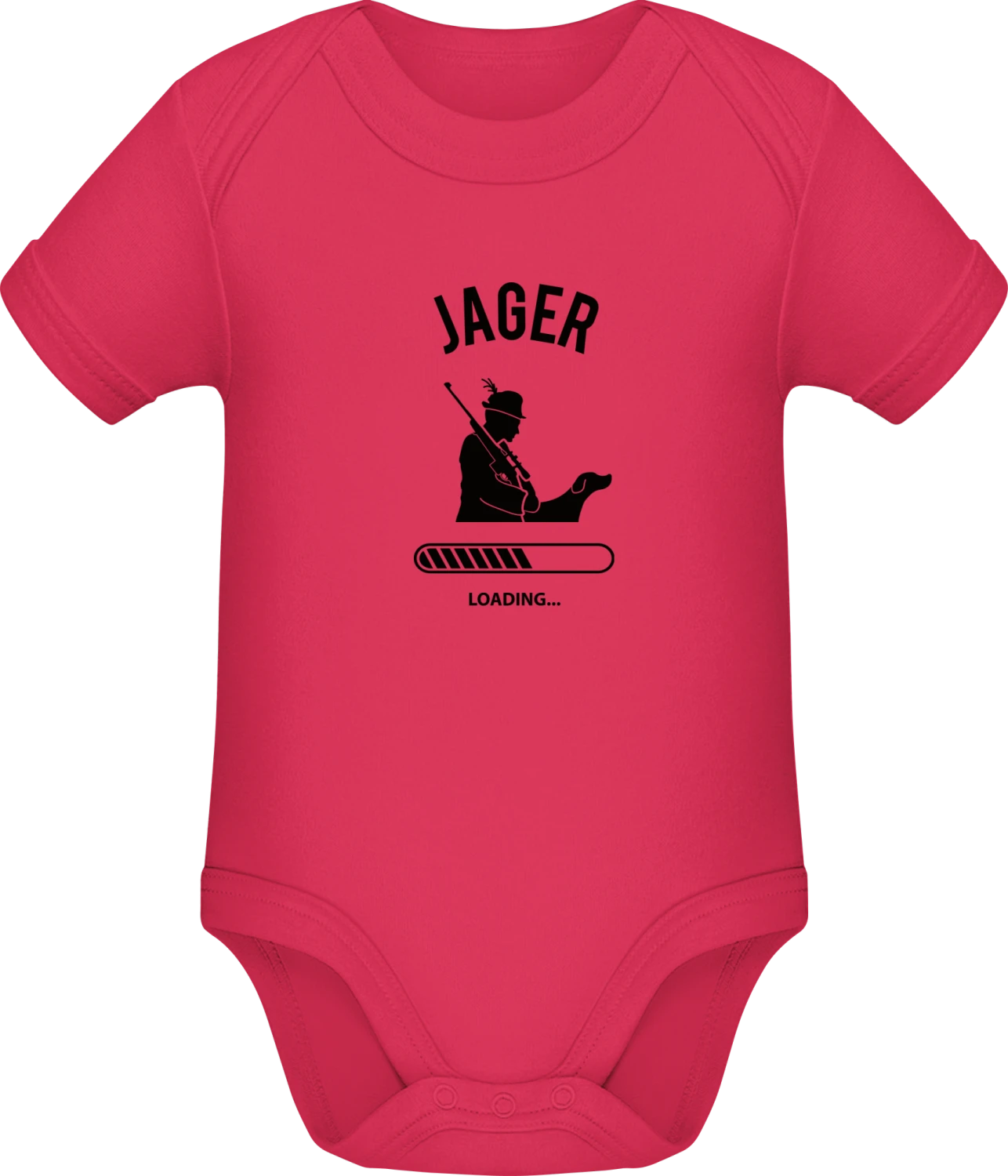 Jager loading design - Sorbet Sonar SSL organic babybodsuit - Front