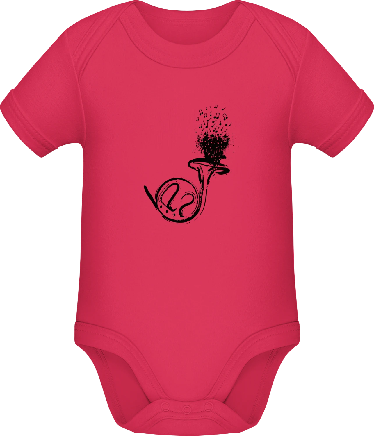 French Horn Illustration - Sorbet Sonar SSL organic babybodsuit - Front