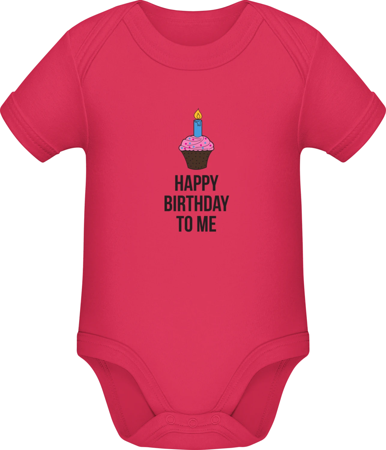 Happy Birthday To Me - Sorbet Sonar SSL organic babybodsuit - Front