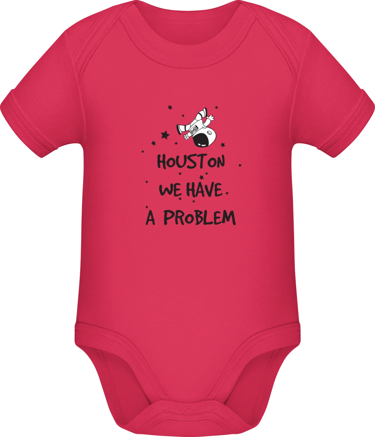 Houston We Have A Problem Cosmonaut - Sorbet Sonar SSL organic babybodsuit - Front