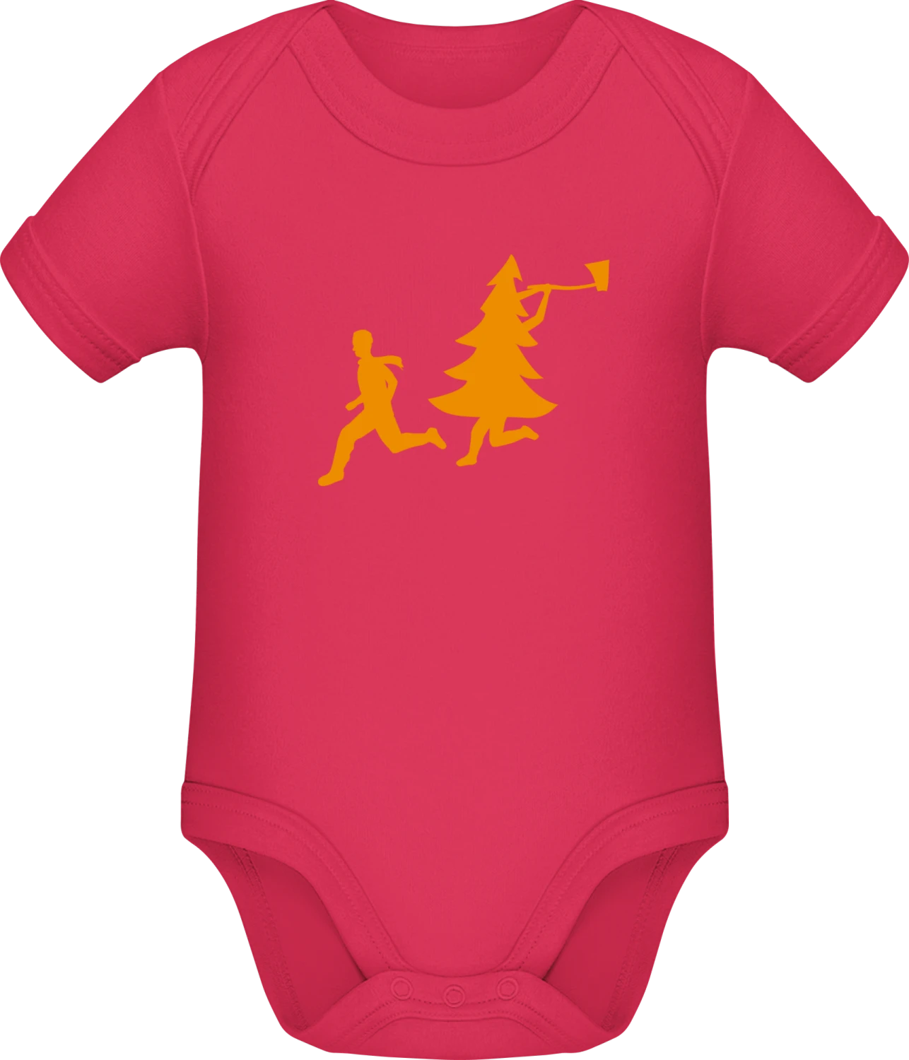 Christmas Tree Attacks Man With Ax - Sorbet Sonar SSL organic babybodsuit - Front