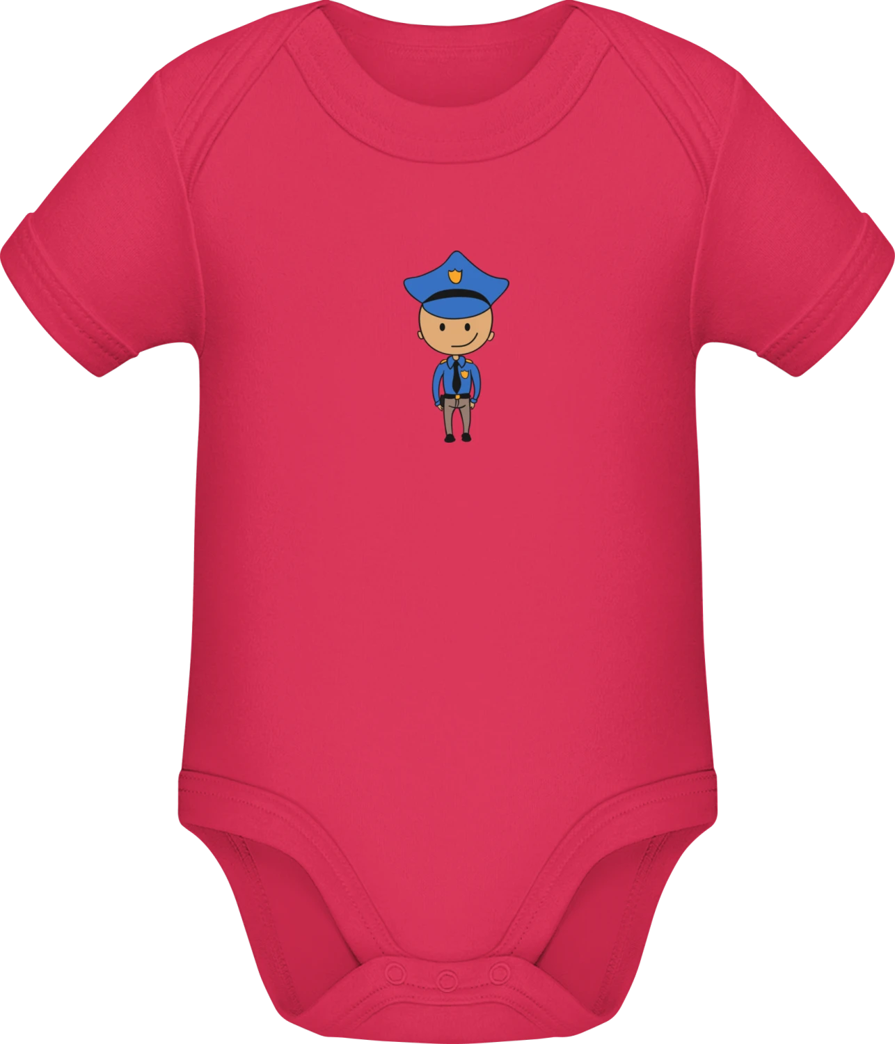 Police Comic Character - Sorbet Sonar SSL organic babybodsuit - Front