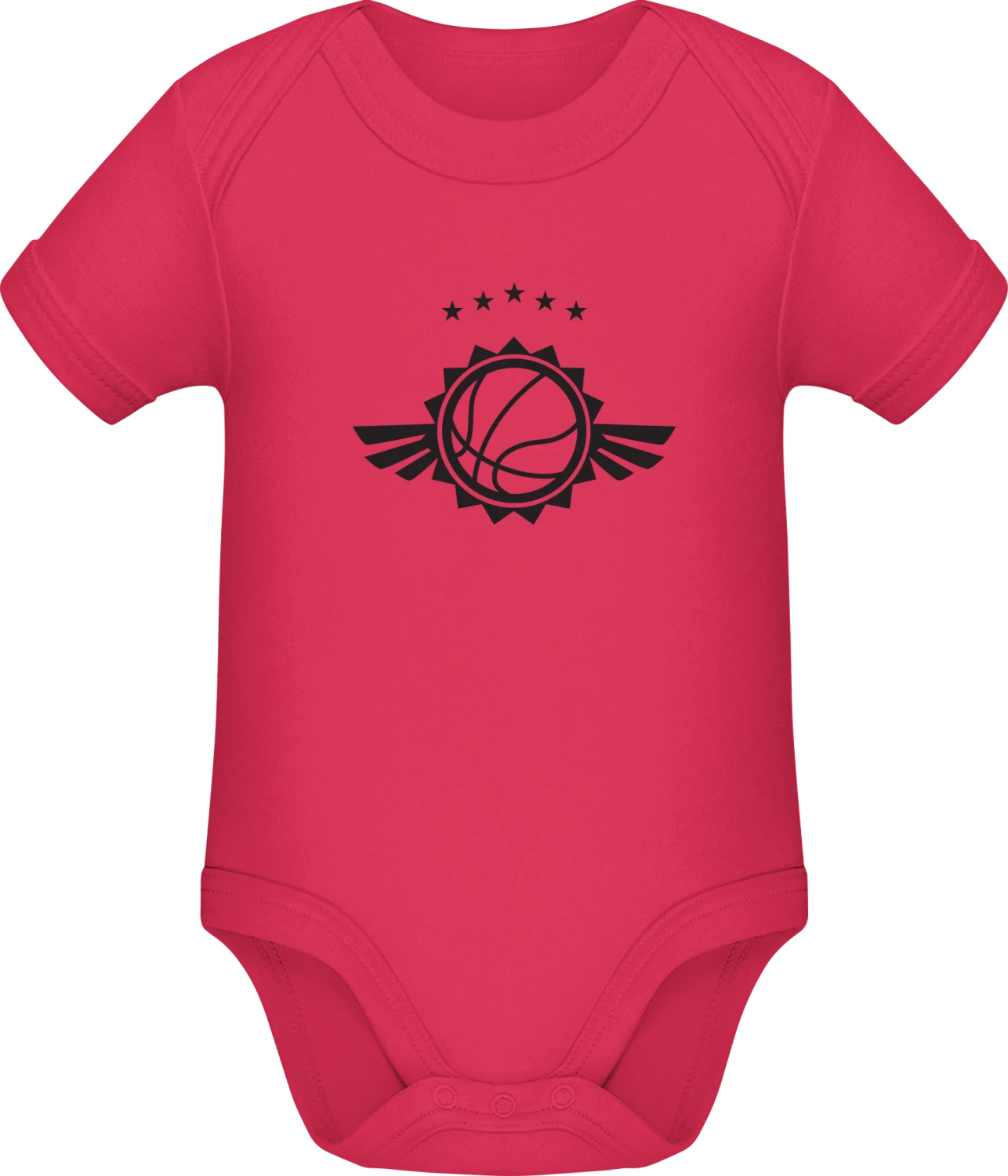 Basketball Winged Symbol - Sorbet Sonar SSL organic babybodsuit - Front