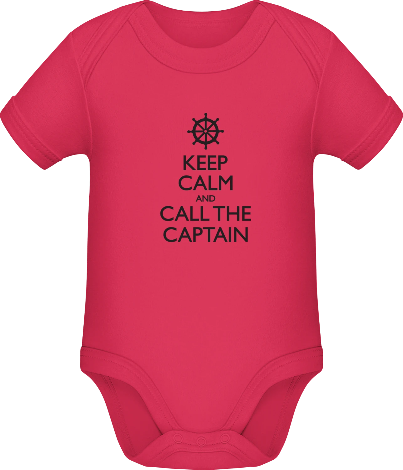 Keep Calm And Call The Captain - Sorbet Sonar SSL organic babybodsuit - Front