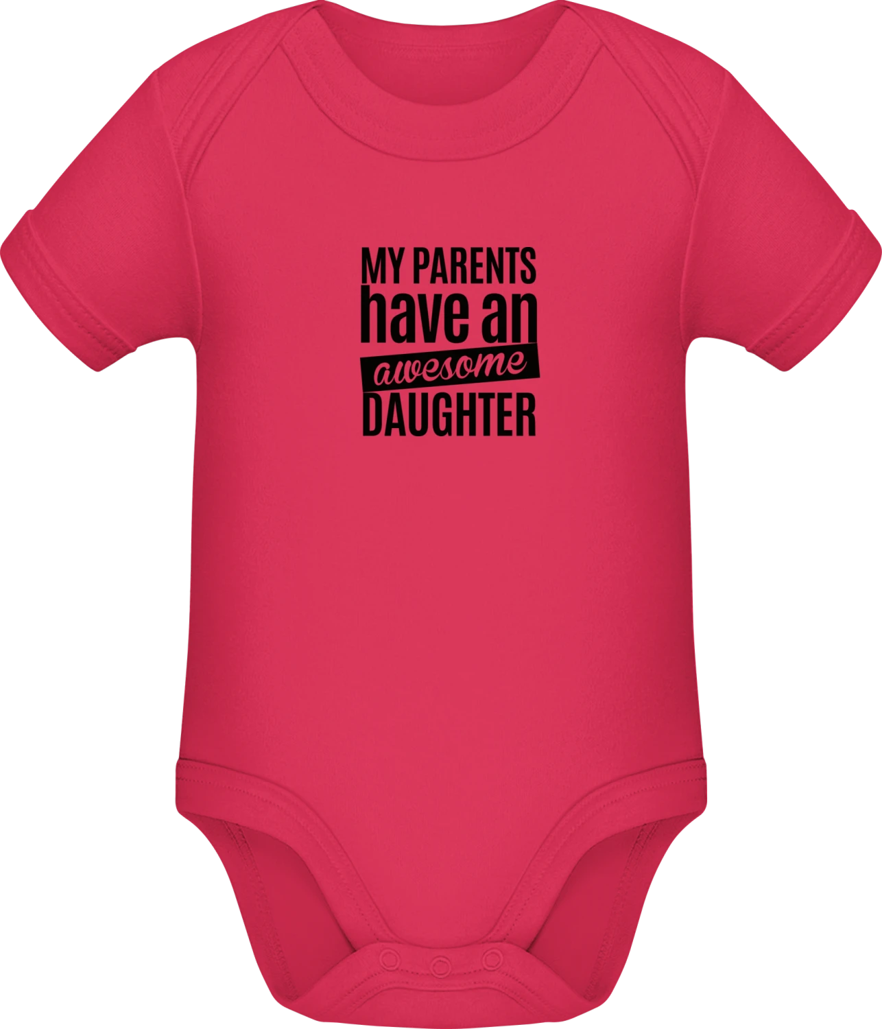 My Parents Have An Awesome Daughter - Sorbet Sonar SSL organic babybodsuit - Front