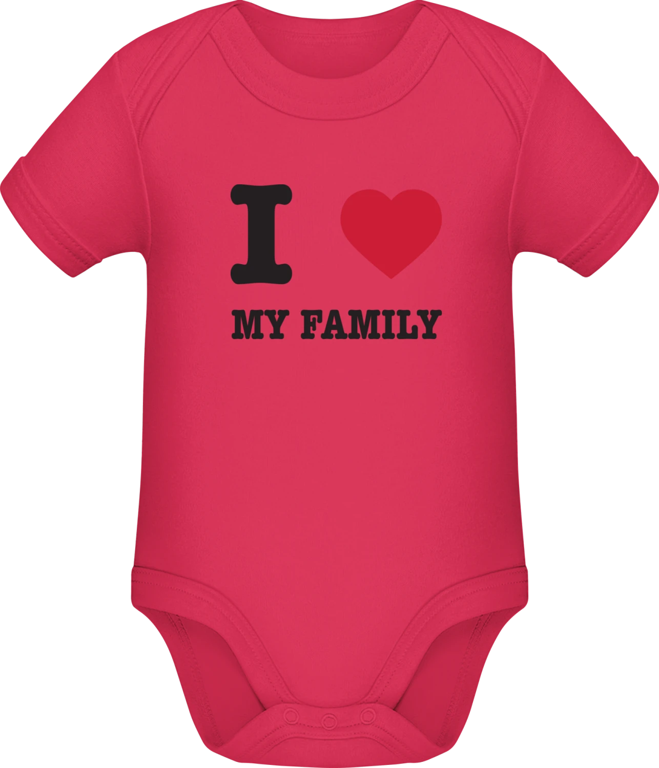 I Love My Family - Sorbet Sonar SSL organic babybodsuit - Front