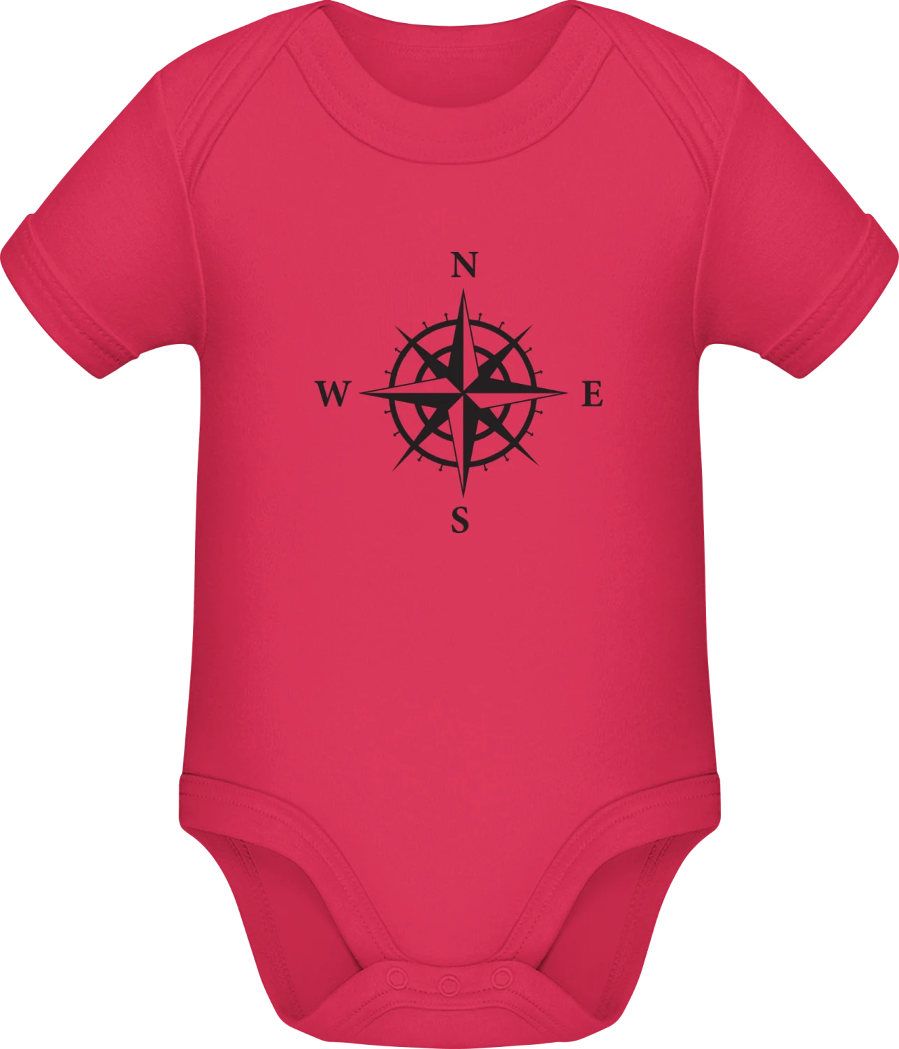 Compass Card Sign - Sorbet Sonar SSL organic babybodsuit - Front