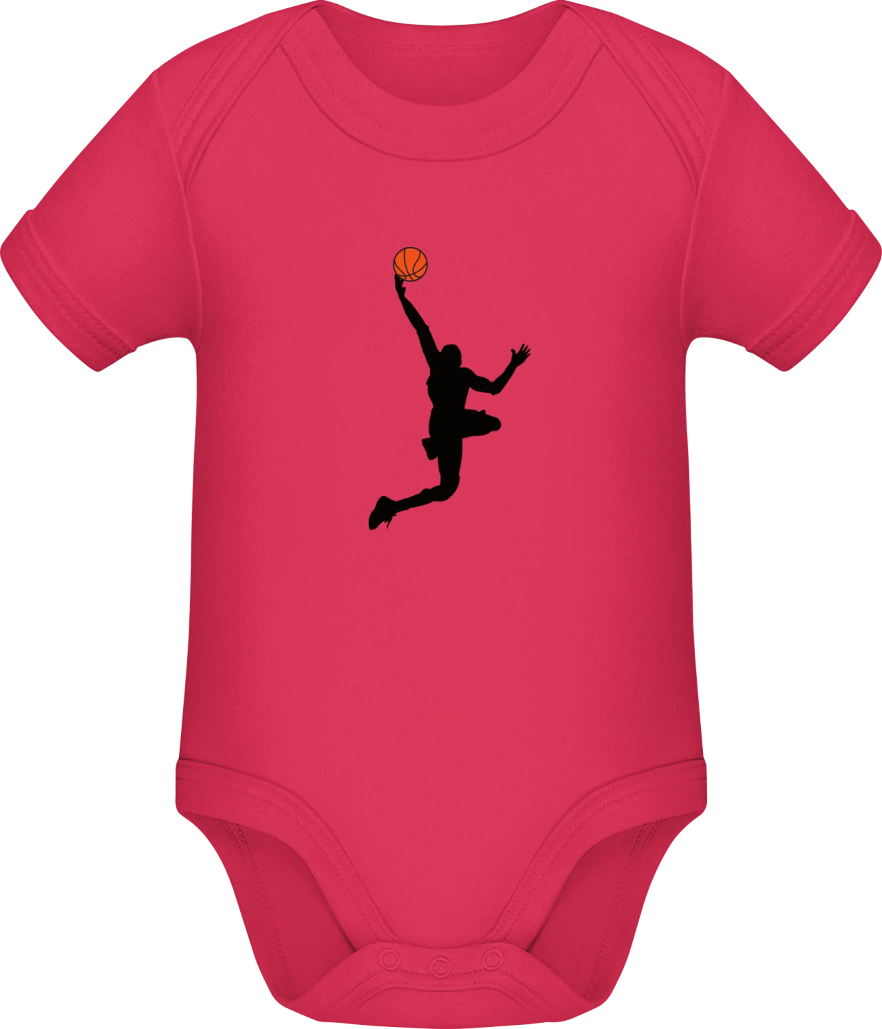 Basketball Dunk Illustration - Sorbet Sonar SSL organic babybodsuit - Front